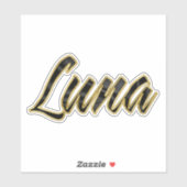 Luna black gold Lettering Aufkleber Sticker (Vel)