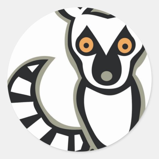 LUNA de LEMUR Ronde Sticker (Voorkant)