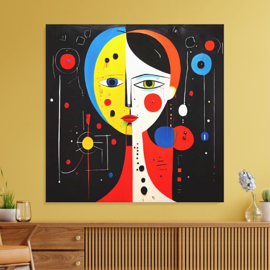 Luna - Dualiteit van expressie Canvas Afdruk (Insitu (Woonkamer))