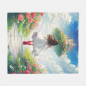 Luna en het wolkenkasteel - Enchanted Fleece Blank Deken (Voorkant (Horizontaal))