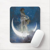 Luna Goddess bij nacht verstrooiende sterren Muismat (Met muis)