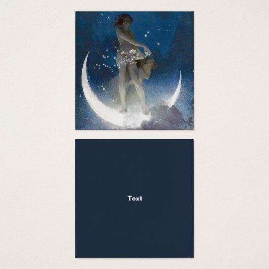 Luna Goddess bij nacht verstrooiende sterren Vierkante Visitekaartjes (Voorkant /achterkant)
