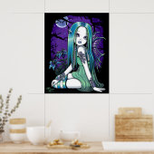 "Luna" Gothic Moon Lilly Fairy Art Poster (Keuken)