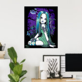 "Luna" Gothic Moon Lilly Fairy Art Poster (Thuiskantoor)