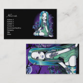 "Luna" Gothic Moon Lilly Fairy Art visitekaartjes (Voorkant / Achterkant)