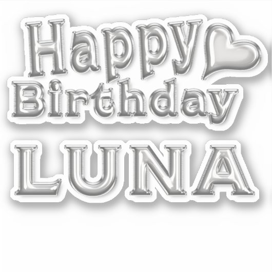 Luna Happy Birthday Autocollants (Devant)