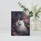 Luna het Briefkaart van de Turkse angorakat (Staand voorkant)