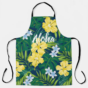 Luna Hibiscus Garden Hawaiian - Geel en Marine Schort