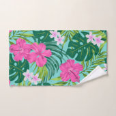 Luna Hibiscus Garden Hawaiian - Rose et Turq (Serviette à main)