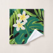 Luna Hibiscus Garden Hawaiian - rouge et noir (Gant de toilette)