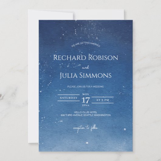 LUNA Invitation pour sauvegarder la date / Lune aq (Devant)