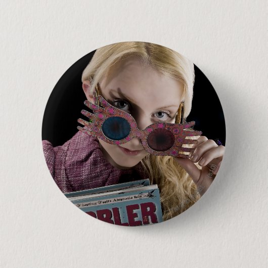 Luna Lovegood Peeks over bril Ronde Button 5,7 Cm (Voorkant)