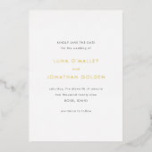Luna Modern Wedding Save the Date Folie Uitnodiging (Voorkant)