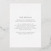 Luna Modern Wedding Save the Date Folie Uitnodiging (Achterkant)