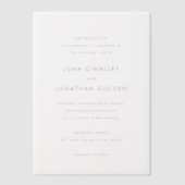 Luna moderne bruiloft vellum uitnodigingen (Voorkant)