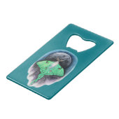 Luna Moon Moth Kredietkaart Flessenopener (Achterkant Gekanteld)