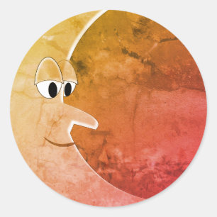 Luna  Moon Tekening Ronde Sticker