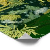 Luna Moth and Moon Poster, Green Nature Collage Po Poster (Hoek)