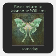 Luna Moth Boeknaam Bord Sticker