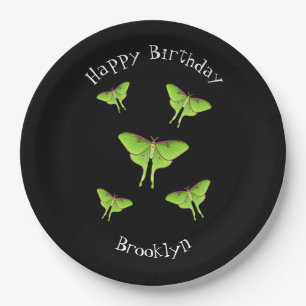 Luna Moth cartoon illustratie Papieren Bordje