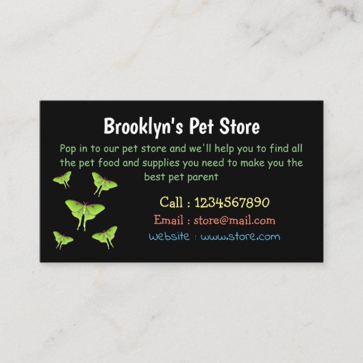 Luna Moth cartoon illustratie Visitekaartje (Voorkant)