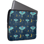 Luna Moth Celestial Moons & Stars Marine Laptop Sleeve (Voorkant Rechts)