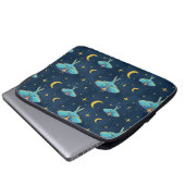 Luna Moth Celestial Moons & Stars Marine Laptop Sleeve (Voorkant onderkant)