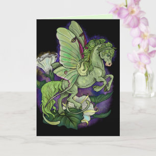 Luna Moth Fairy Horse Kaart