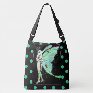 Luna moth fairy polka dot cross body bag crossbody tas