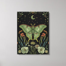 Luna Moth Gotische Waterverf Kunst Canvas Afdruk
