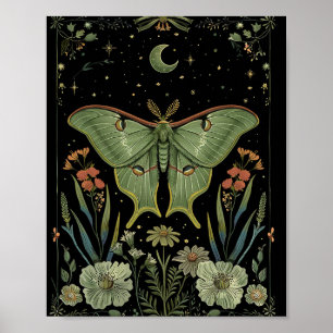 Luna Moth Gotische Waterverf Kunst Poster