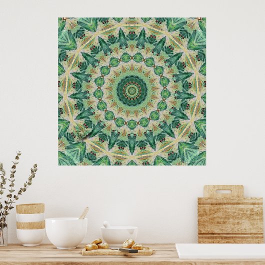 Luna Moth Kaleidoscope Art Print (Keuken)