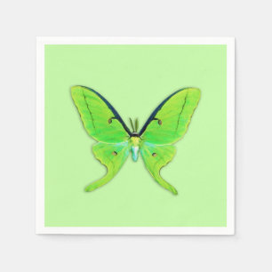 Luna moth - kalkgroen op een bleke groene achtergr servet