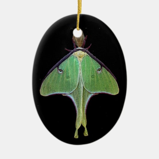 Luna Moth Keramisch Ornament (Voorkant)