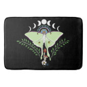 Luna Moth Maan Phases Zwart Badmat (Voorkant)