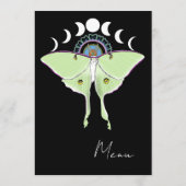 Luna Moth maanfasen Menu (Achterkant)