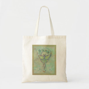 Luna moth moon ontwerp van Renee Lavoie Tote Bag