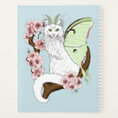 Luna Moth Moon Witte Kat Groen Planner (Achterkant)
