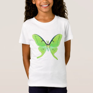 Luna moth op een bleke groene achtergrond t-shirt
