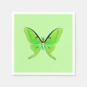 Luna-moth op een lichtgroene achtergrond servet