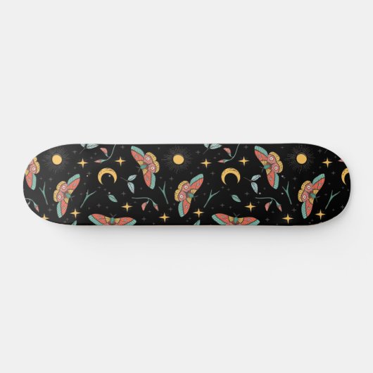 Luna Moth Pattern Skateboard (Horizontaal)
