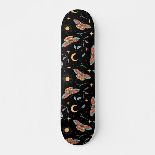 Luna Moth Pattern Skateboard (Voorkant)