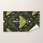Luna moth, phases de lune et damas de lierre 2 (Serviette à main)