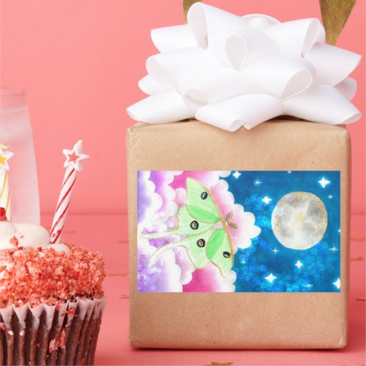 Luna Moth Rechthoekige Sticker (Feest)