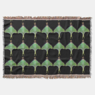 Luna Moth Throw Blanket Deken