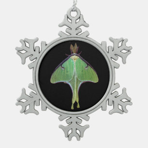 Luna Moth Tin Sneeuwvlok Ornament