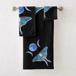 Luna Moth Triple Lune sur Black Custom Initial