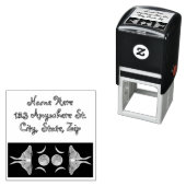 Luna Moth Triple Moon Aangepaste naam Zelfinktende Stempel (In situ)