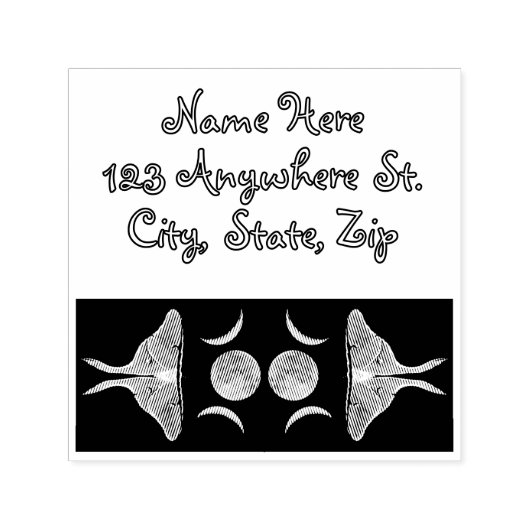 Luna Moth Triple Moon Aangepaste naam Zelfinktende Stempel (Design)