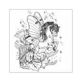 Luna moth winged Fairy Horse Rubber Stamp Rubberstempel (Afrduk)